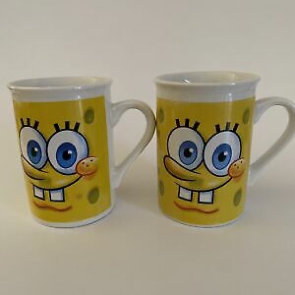 SPONGEBOB SQUAREPANTS VIACOM COFFEE MUG NICKELODEON (set of 2) - Picture 10 of 13